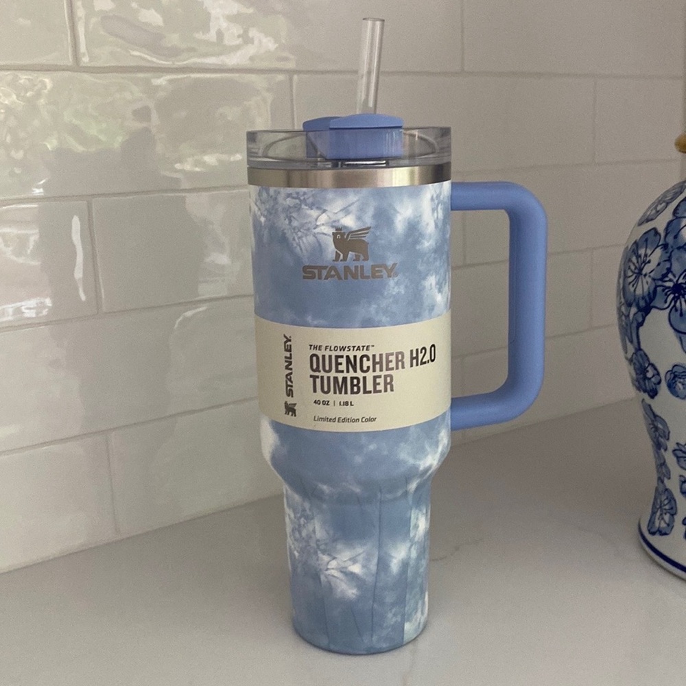 Blue tie dye Stanley Tumbler 40oz